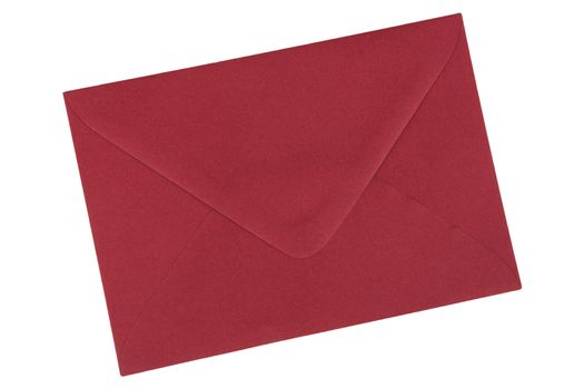 Dark red envelope isolated on a white background