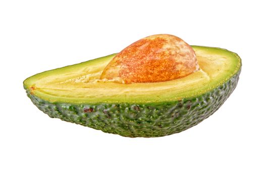 Cut avocado isolated on a white background
