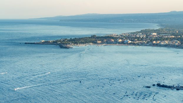 Taormina, Sicily (Italy): The beautiful Sicilian coast in the afternoon in summer