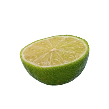 Cut lime isolated on a white background