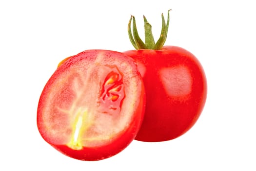 Red tomato isolated on a white background