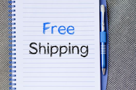 Free shipping text concept write on notebook