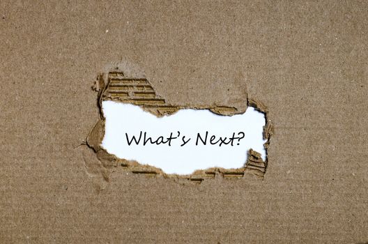 The words what's next appearing behind torn paper