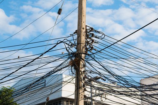 Power poles and power lines