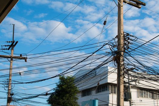 Power poles and power lines