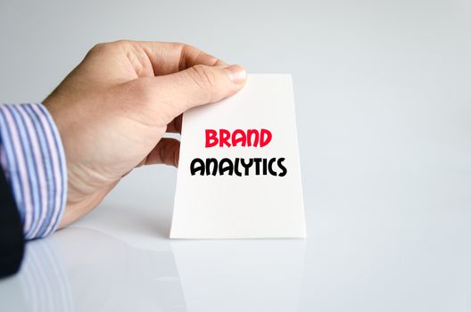 Brand analytics text concept isolated over white background