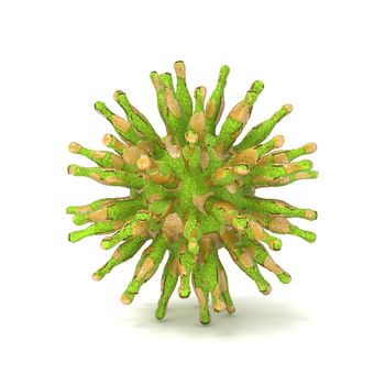 Virus. 3D render illustration isolated on white background