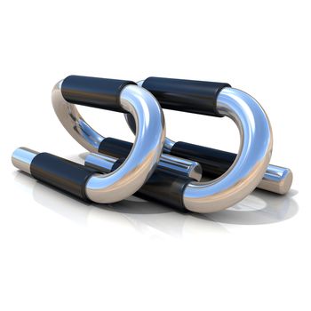 Steel push-up bars isolated on white background
