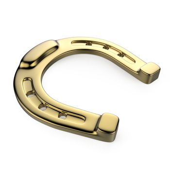 Golden horseshoe. 3D render illustration isolated on white background