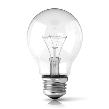 Light bulb. 3D render illustration isolated on white background.