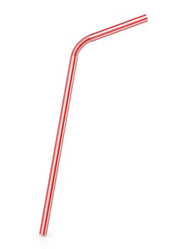 Drinking straw isolated on a white background. 3D render illustration.