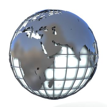 Polygonal style illustration of earth globe, Europe and Africa view