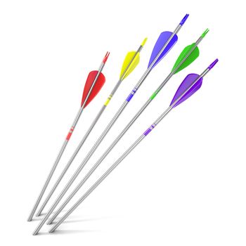 Arrows hitting a white background. Concept of challenge and success business