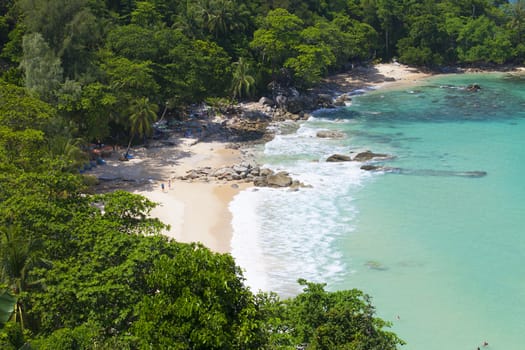 Great view on Laem Sing beach in Phuket Thailand