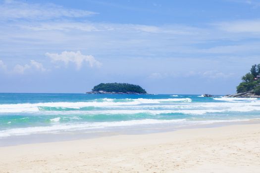 The tropical beach is peaceful 