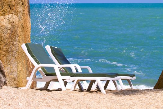 Location sunny beach of Koh Samui