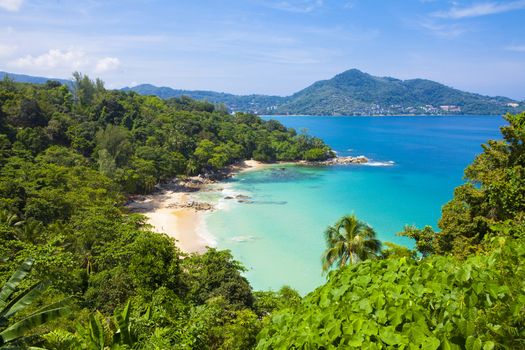 Great view on Laem Sing beach in Phuket Thailand