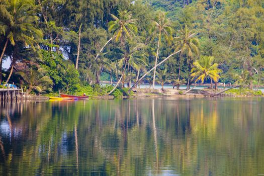View life the villagers along the River at Koh Kood Thailand.