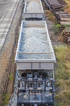 Many freight trains waiting at the station, the fur