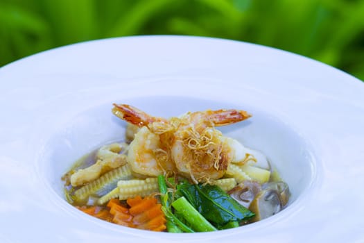 Seafood and Noodles in a Creamy Sauce, Rad Na noodles delicious tradition thai food