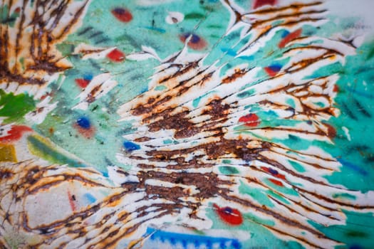 texture of rust on the old tray