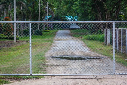 the the iron hain fence ,background