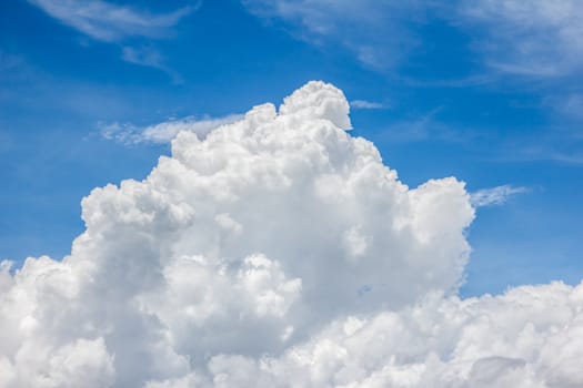 beautiful fresh, bright clouds with blue sky in bright day for scene and background