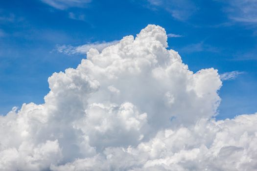 beautiful fresh, bright clouds with blue sky in bright day for scene and background