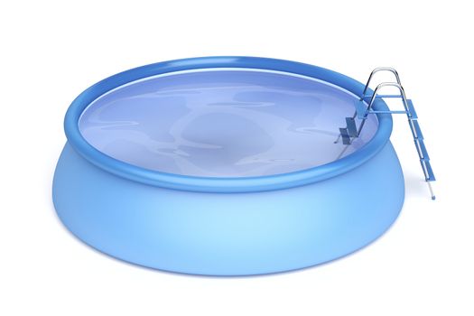 Portable swimming pool on white background 