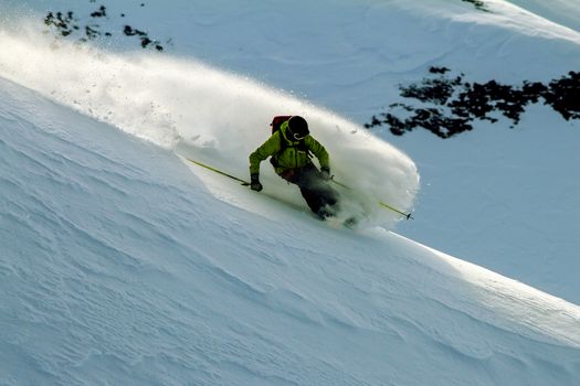 Freeride in wild mountains of Kamchatka, april 2013