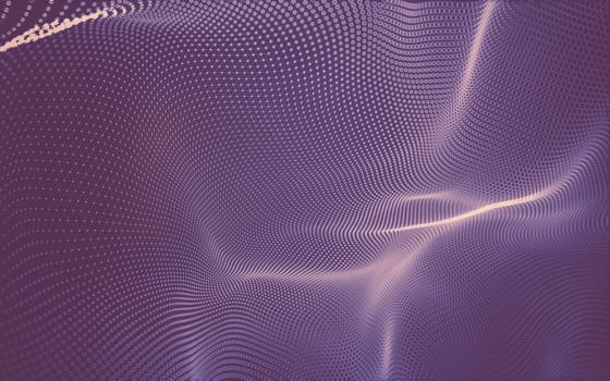 Abstract polygonal space low poly dark background with connecting dots and lines. Connection structure. 3d rendering