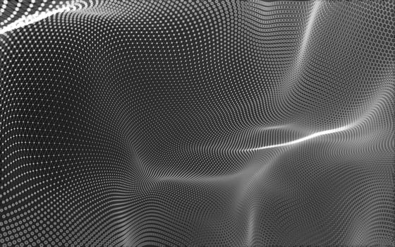 Abstract polygonal space low poly dark background with connecting dots and lines. Connection structure. 3d rendering