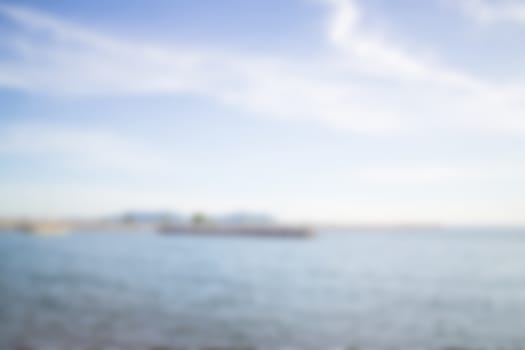 Abstract blur deep blue seashore background, stock photo