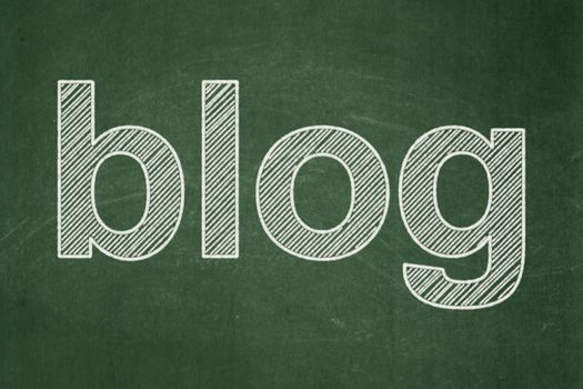 Web design concept: text Blog on Green chalkboard background