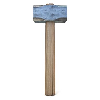Metal sledge hammer, standing. 3D render illustration isolated on white background