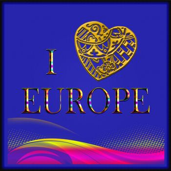Illustrations declaration of love Europe is serious and beautiful