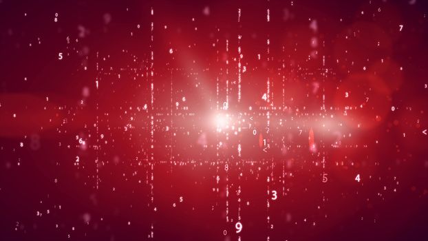 Abstract background with random digital numbers. Virtual matrix.