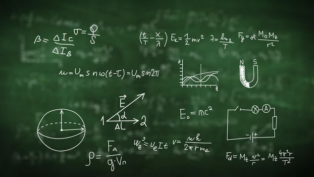 Chemical and physical figures, plots, formulas, equations.
