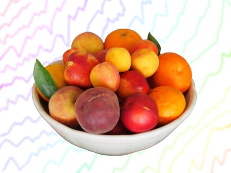 Fresh fruits for human peaches and apricots, orange