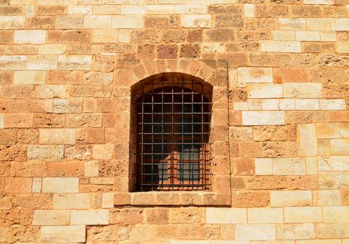 Rethymno city Greece Fortezza fortress window detail