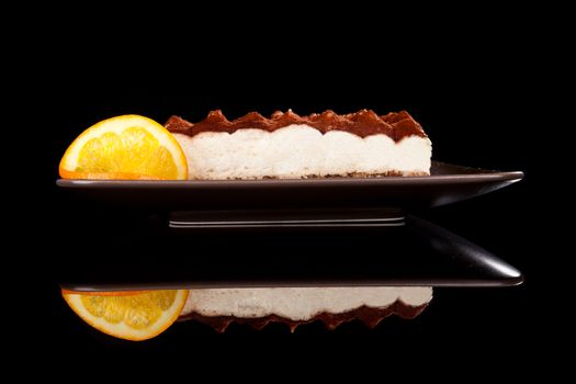 Luxurious tiramisu dessert isolated. Culinary traditional sweet dessert