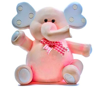 Pink Elephant Figure on a white background