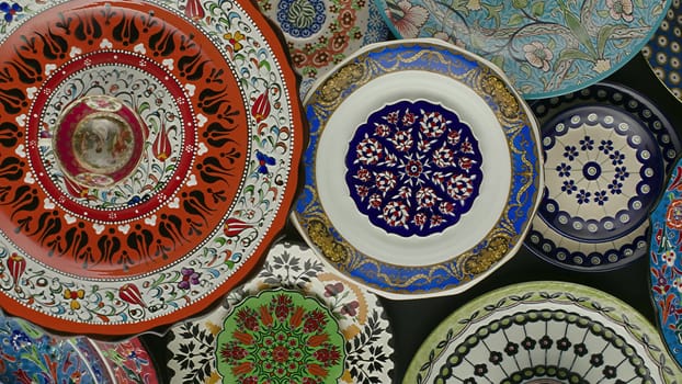 beautiful handmade, texture, painted plates.