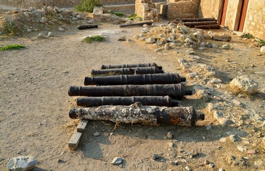 Rethymno city Greece Fortezza fortress armory cannons