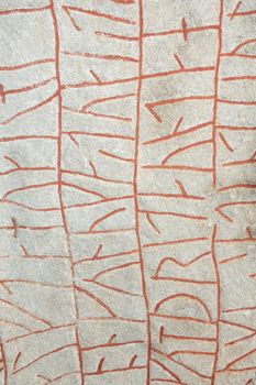 Red rune inscription on the Rok runestone