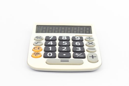 Calculator isolated on white background, stock photo