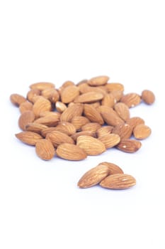 Almond nuts isolated on white background, stock photo