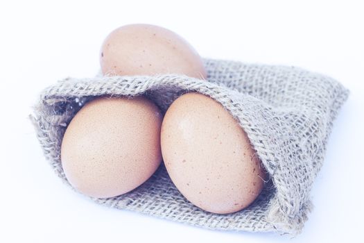 Eggs isolated on white background, stock photo