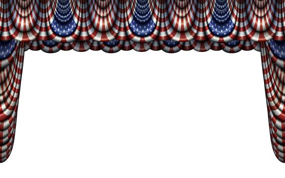 Illustration of bunting and stage curtain using the flag of the United States. Includes a clipping path to easily place over other images.