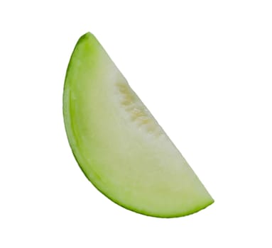 shopped green melon isolated on white background